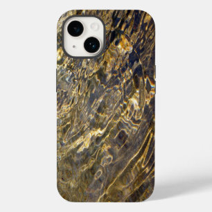Coque Case-Mate iPhone Ondulations d'eau dorées abstraites