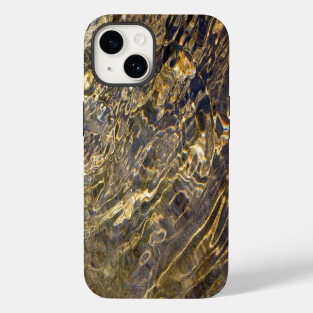 Coques Case-Mate iPhone Ondulations d'eau dorées abstraites (Verso)