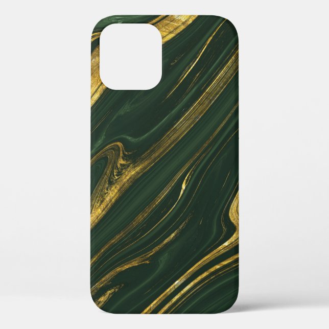 Coques Case-Mate iPhone Onyx Vert Luxueux : Marbre D'Or. (Verso)
