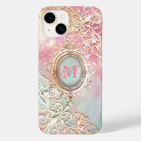 Opal de filigree victorien look rose or turquoise