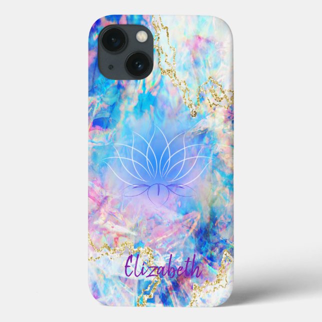 Coques Case-Mate iPhone Opale holographique élégante lotus (Verso)