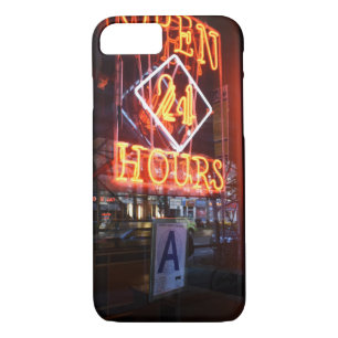 Coque iPhone 7 Open 24 Heures Neon Diner Sign New York City NYC