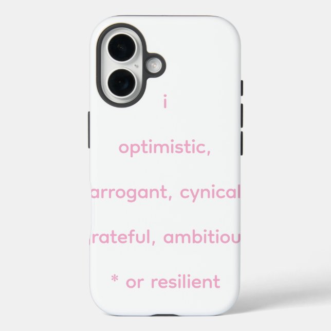Coques Case-Mate iPhone optimiste, arrogant, cynique, reconnaissant, ambit (Verso)