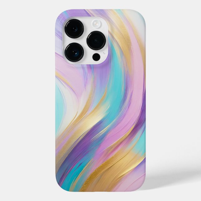 Coques Case-Mate iPhone Or Abstrait rose Lilac Turquoise (Verso)