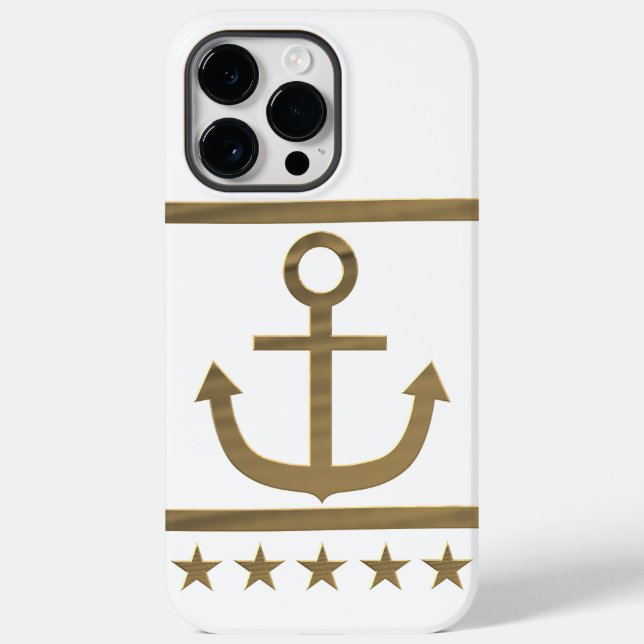 Coques Case-Mate iPhone or ancre symbole de bonheur (Verso)