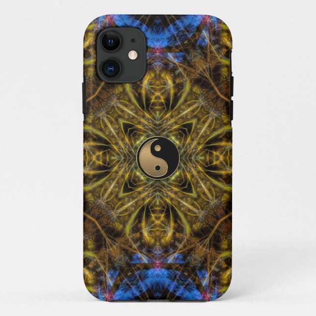 Coques Case-Mate iPhone Or biologique Yin Yang Fractal Art Personnalisé iP (Dos)