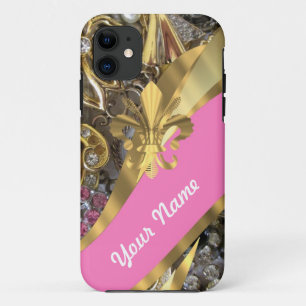 Coque Case-Mate Pour iPhone Or bling fleur de lys