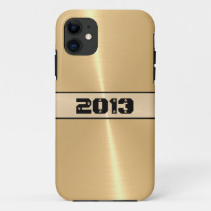 Coque iPhone 11 Or brillant acier inoxydable métal 9
