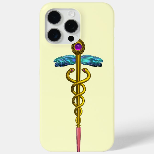 Coques Case-Mate iPhone OR CADUCEUS SYMBOLE MÉDICALE Ivoire (Verso)