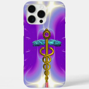 Coque iPhone 16 Pro Max OR CADUCUS SYMBOLE MÉDICALE, Violet violet