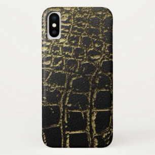 Case-Mate iPhone Case Or de Faux et peau noire de /Snake de crocodile