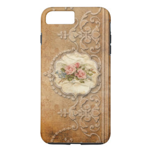 Coques Pour iPhone Or de relief par cru Scrollwork et roses