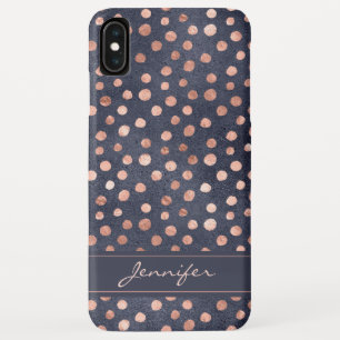 Case-Mate iPhone Case Or de rose de rose - motif de point de polka de