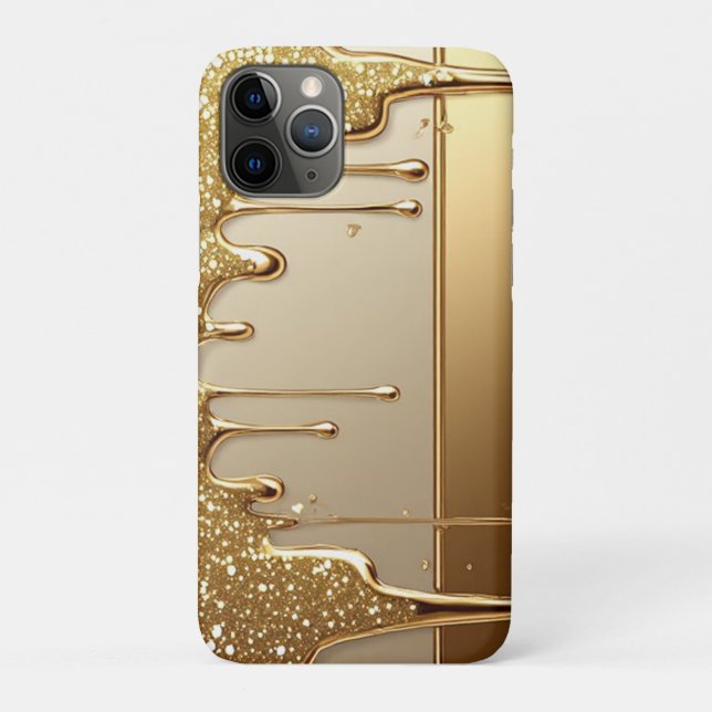 Coques Case-Mate iPhone Or doré opulent ruisselant de paillettes scintilla (Dos)