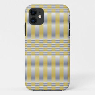 Case-Mate iPhone Case Or et argent (Checkers et Stripes)