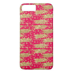 Etui iPhone Case-Mate Or et rayures scintillantes et cercles de rose