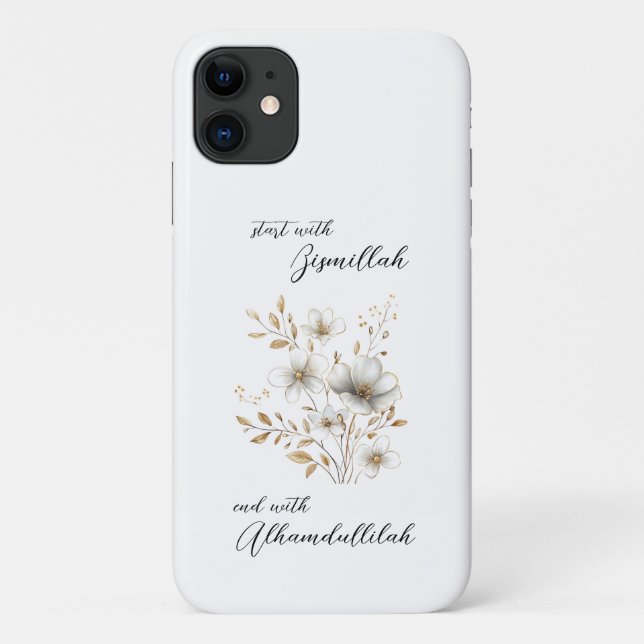 Coques Case-Mate iPhone Or Floral Bismillah Alhamdulliah (Dos)