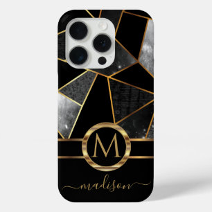 Coque Case-Mate iPhone Or géométrique et noir