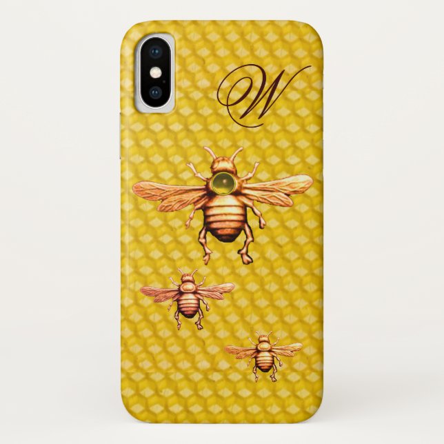 COQUES Case-Mate iPhone OR HONEY BEES MONOGRAM (Dos)