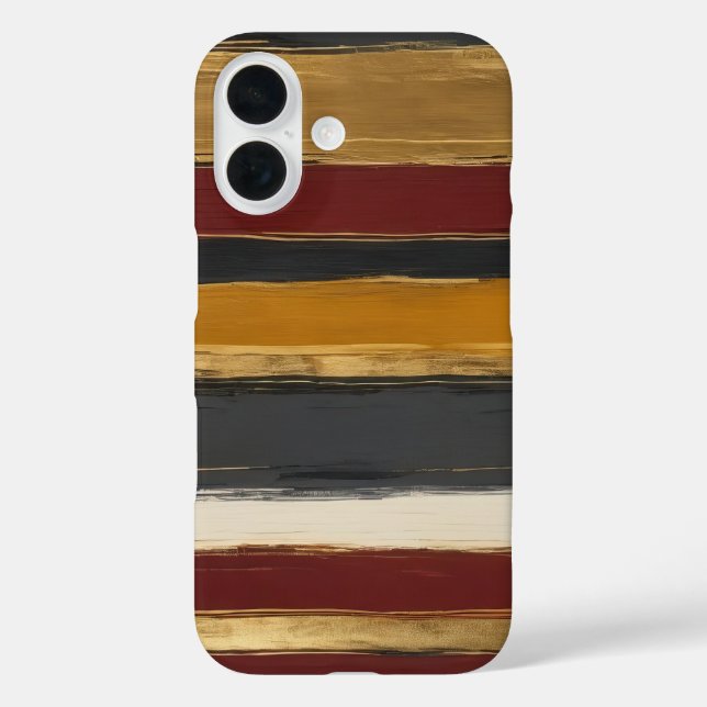 Coques Case-Mate iPhone Or jaune rouge et rayures grises (Verso)