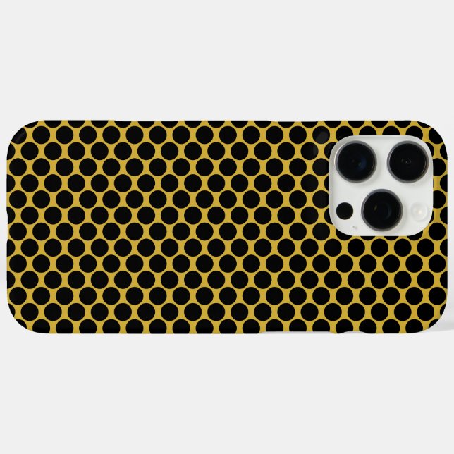 Coques Case-Mate iPhone Or métallique avec style point noir (Verso (horizontal))