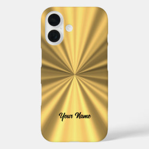 Coque Pour iPhone 16 Or métallique Faux