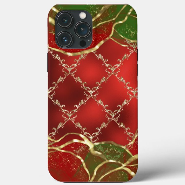 Coques Case-Mate iPhone Or Métallurgique Rouge Vert Alcool Encre Vacances  (Verso)