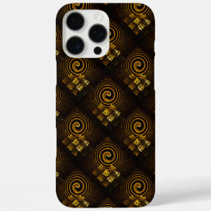 Coque iPhone 16 Pro Max Or Moderne Bohème Élégant Motif d'Art Abstrait #50