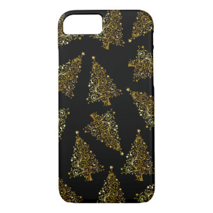 Case-Mate iPhone Case Or moderne élégant de noir de motif d'arbre de