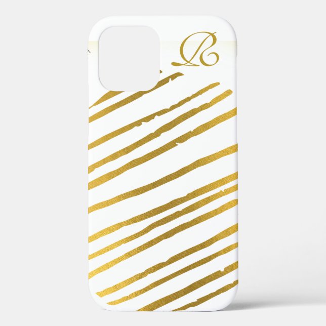 Coques Case-Mate iPhone Or moderne et monogramme (Verso)