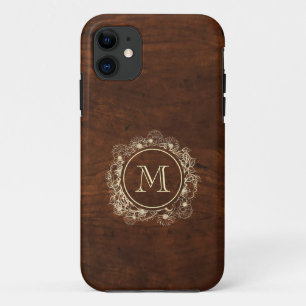 Case-Mate iPhone Case Or Monogramme Bois Rustique