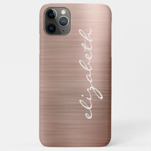 Case-Mate iPhone Case Or rose métallisé moderne écriture personnalisée
