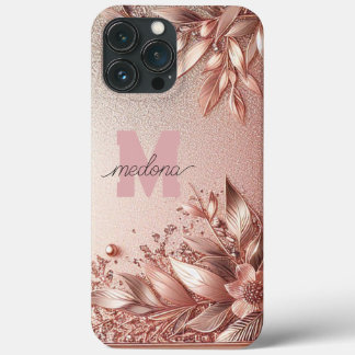 Case-Mate iPhone Case Or rose moderne élégant avec courbe florale11