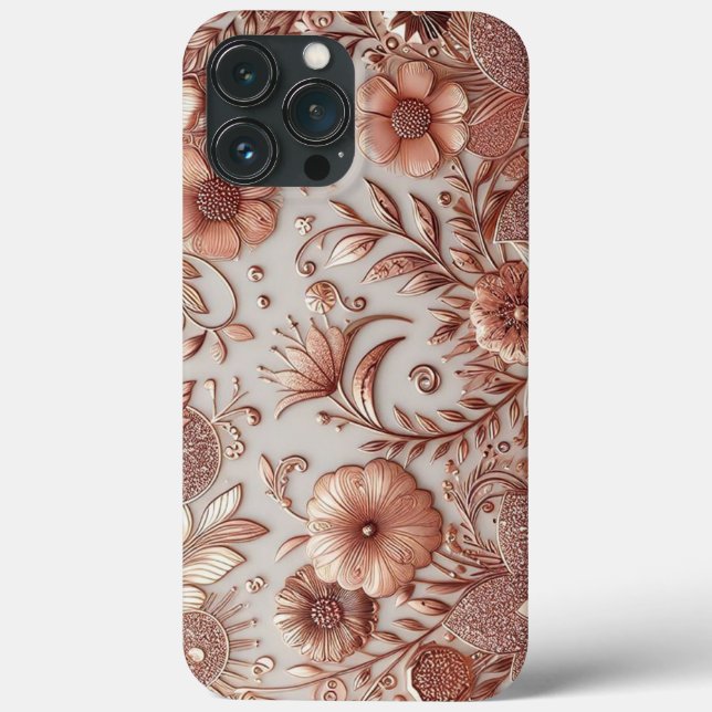Coques Case-Mate iPhone Or rose moderne et élégant et floraux8 (Verso)