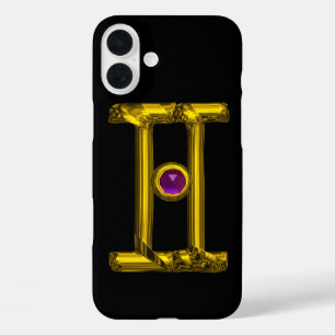 Coques iPhone 16 Plus OR SIGNE ZODIAC GEMINI Violet Alexandrite