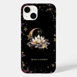 Coque Case-Mate iPhone Or Soleil Céleste Lune, Étoiles de Lotus 