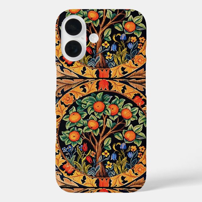 COQUES Case-Mate iPhone ORANGE ARBRE AVEC FEUILLES VERTS, FLEURS (Verso)