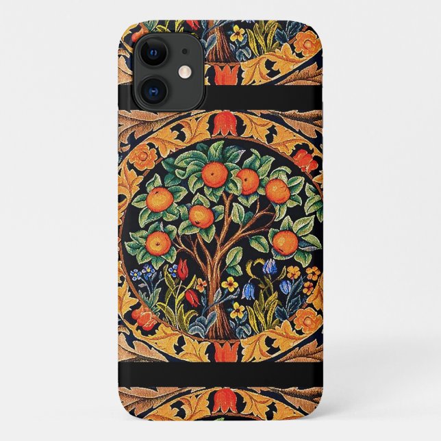 COQUES Case-Mate iPhone ORANGE ARBRE AVEC FEUILLES VERTS, FLEURS (Dos)