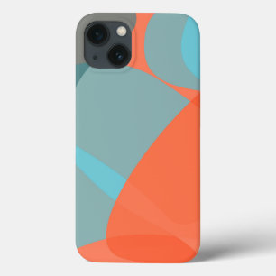 Case-Mate iPhone Case Orange, bleu, moderne, tendance ondulé formes orga