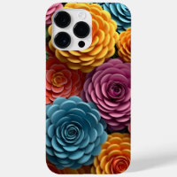 ORANGE BLEU ROSE BLANC 3-D FLEURS DE REGARDE