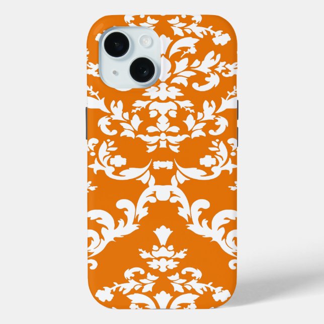 Coques Case-Mate iPhone Orange Bold Damask @ Emporiomoffa (Verso)