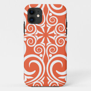 Etui iPhone Case-Mate Orange celtique de motif vintage de damassé de