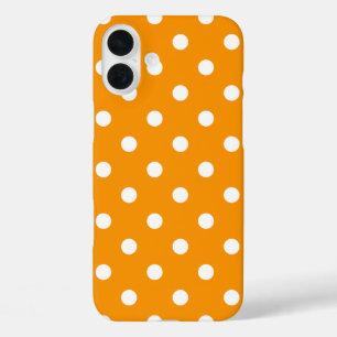 Coque Pour iPhone 16 Plus Orange clair avec Pois