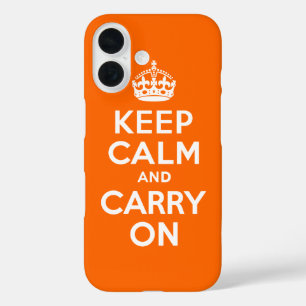 Coque Pour iPhone 16 Orange Conserver le calme et continuer