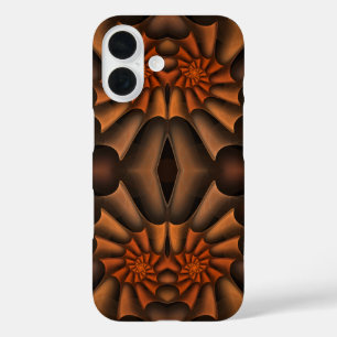 Coque Pour iPhone 16 Orange et Brown spirales Abstraites Automne En Ayr