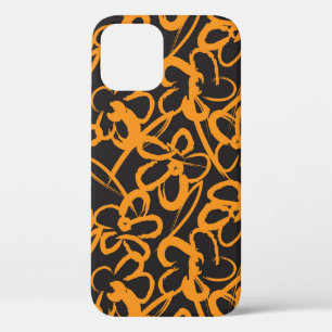 Case-Mate iPhone Case Orange Floral brosse un fond motif sans soudure