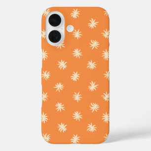 Coque Pour iPhone 16 Orange Floral Vibrant Chaud Tropical