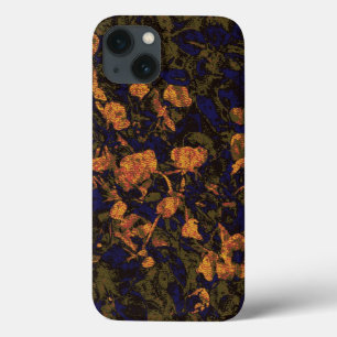 Coques Pour iPhone Orange flower against leaf camouflage pattern