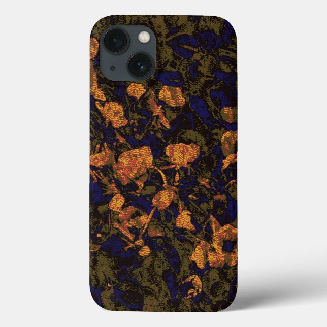 Coques Case-Mate iPhone Orange flower against leaf camouflage pattern (Verso)