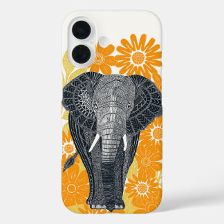 Coque Pour iPhone 16 orange folksy